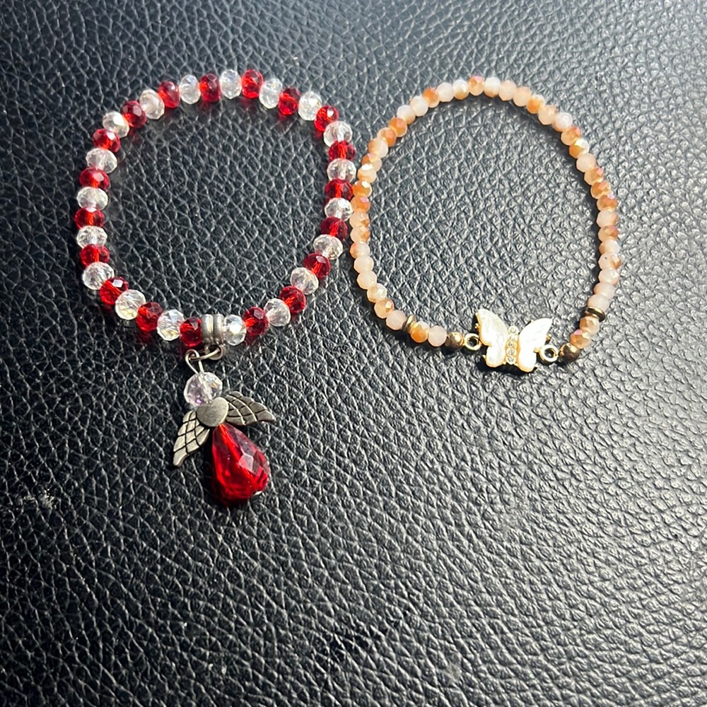 angel and butterfly bracelet duo